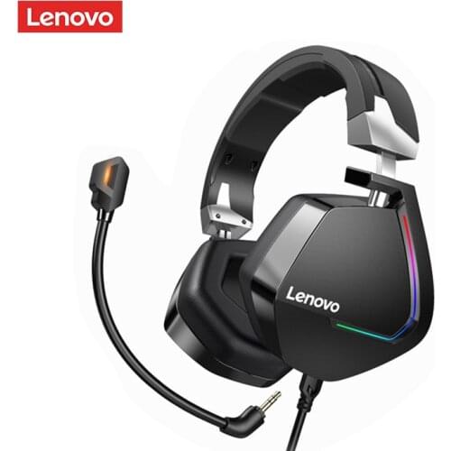 2021 New Lenovo Gaming Headset H402 Wired Headset Surround Stereo RGB Colorful Light Deep Bass In-ear, PC Laptop Gaming Headset