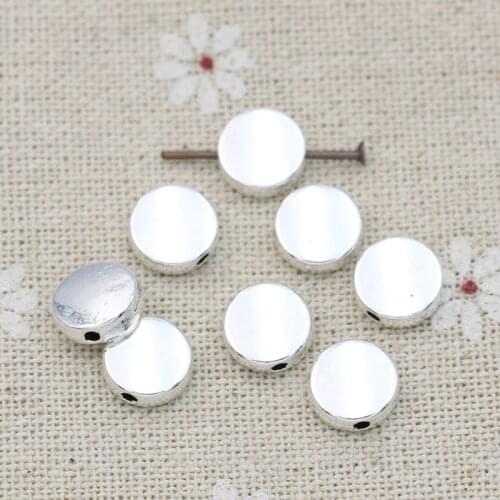 JAKONGO Antique Silver Plated Round Spacer Beads Sunshine Loose Beads for Jewelry Making Bracelet Accessories 9mm 10pcs