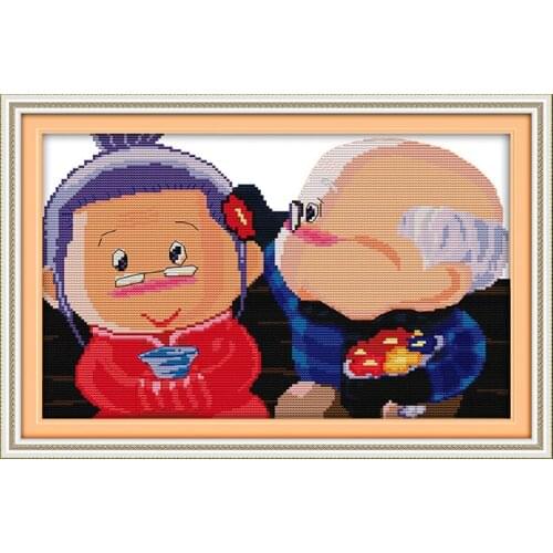 Love At An Elderly Age Cross Stitch Patterns 14CT 11CT Counted Printed Cross Stitch Kits Handmade Embroidery Needlework Crafts