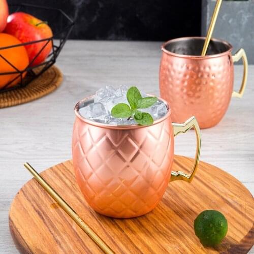 Creative Cup Hammer Point Moscow Mule Cocktail Cup Beer Glass Stainless Steel Water Cup 11.5cm X 9.5cm, 1 Piece