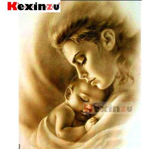 New 5D diamond painting full Square/Round diamond embroidery-Mother and child-rhinestone DIY mosaic Cross Stitch 3D Home Decor Y