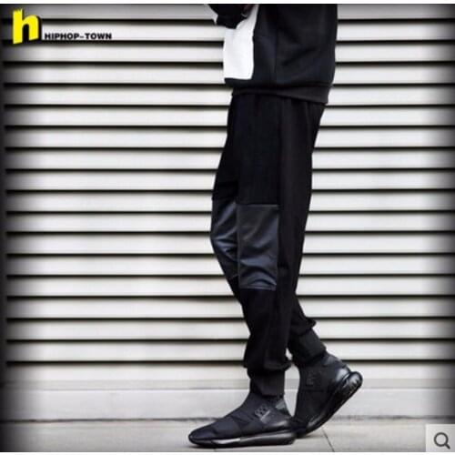 27-46 2020 New mens clothing Hair Stylist GD Fashion Night singer stage costume causal Stitching leather Pants plus size costum
