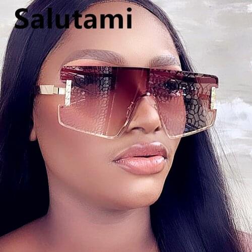 Oversized One Piece Shield Sunglasses For Women Vintage New Fashion Brand Gradient Sun Glasses Men Alloy Pilot Uv400 Eyewear