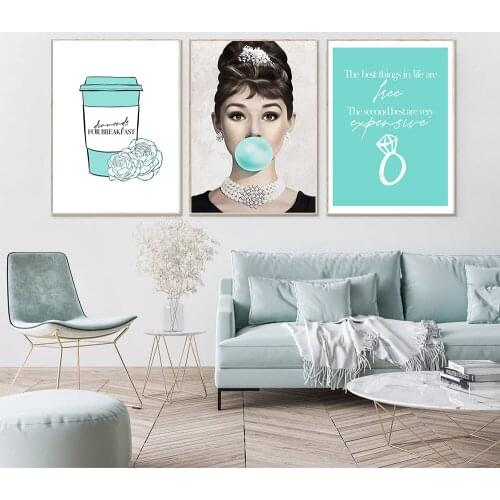 Breakfast At Tiffanys Posters And Prints Nordic Poster Audrey Hepburn Wall Art Canvas Painting Fashion Wall Pictures For Room