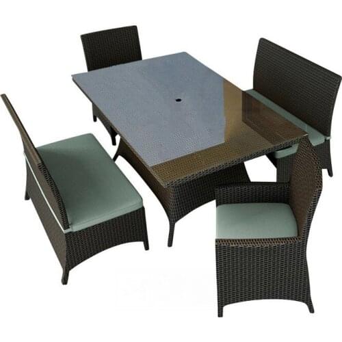 All Weather 5-Piece Wicker Patio Dining Set