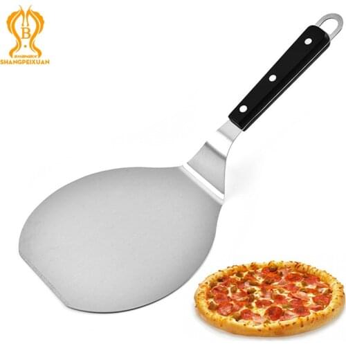 SHANGPEIXUAN 6.5 inch Cake Spatula Stainless Steel Pizza Peel Small Pizza Shovel Cake Shovel with Bevelled Edge Baking Tools