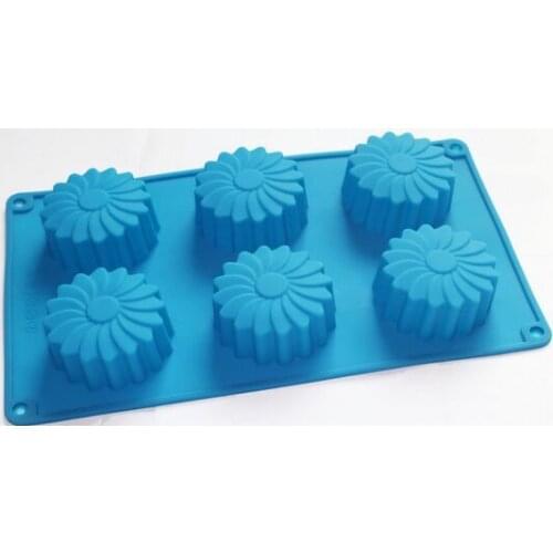 6-daisy Fancy Silicone Chocolate Jelly Muffin Soap Candle Mold Mould Homemade Dia.2.54inch Height:1 Inch / Cavity