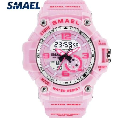 Smael Top Brand Woman Watches Sports Outdoor Led Digital Clocks Army Military Big Dial 1808 Women Watch Waterproof