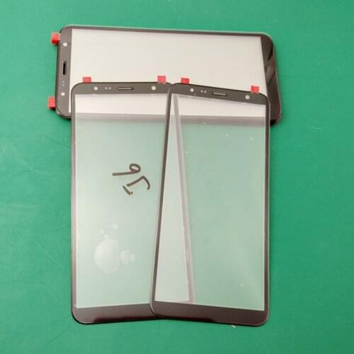 10pcs Glass + OCA Glue Film For Samsung Galaxy J6+ J6 Plus LCD Front Touch Screen Outer Lens