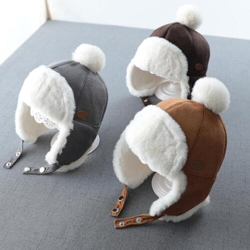 Warm Knit Outdoor Knitting Cap Soft Warm Hat Outdoor Winter Autumn Warm Baby Boy Girl Children Ear Protection Cap Beanie Hat