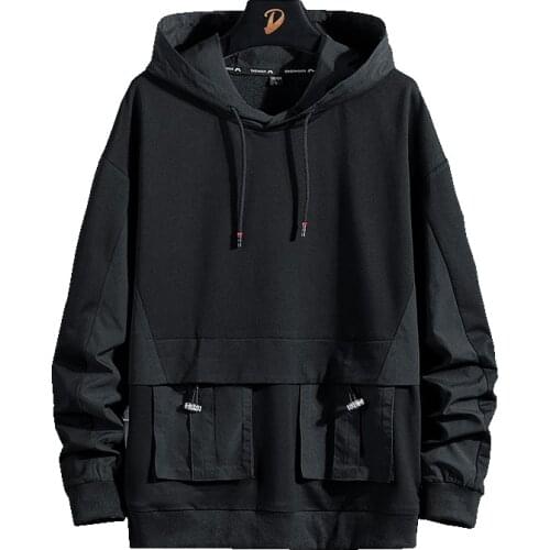 Solid Color Sweatshirt Men Harajuku Hoodies Autumn Spring Hiphop Casual Hoodie Cotton Sweatshirts Men Streetwear Clothes