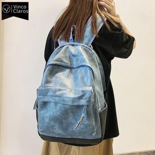 Trend Womens Soft Leather Backpack Fashion Brand Designer Backpacks Simple School Backpack for Teenager Girls Female Small Bag