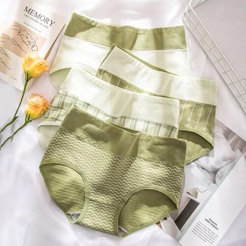 High Waist Women Cotton Panties 3Pcs/Set Body Shaper Fashion Briefs Underwear Breathable Comfort Female Lingerie Plus Size M-2XL