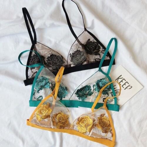 Ultra-thin brassiere embroidered underwear sets no steel ring bra panties suit lightweight push up single-layer bralette