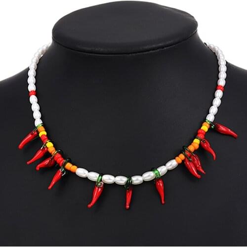 ZHINI Female Fashion Vintage Pearl Necklace Simple Ethnic Chain Choker Statement Necklaces for Women Jewelry Accessories Gift