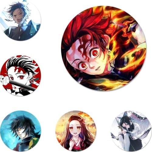 Anime Demon Slayer Kimetsu Icons Pins Badge Decoration Brooches Metal Badges For Clothes Backpack Decoration