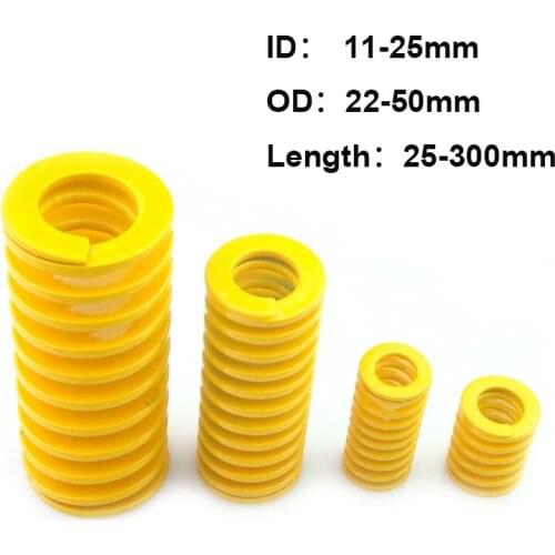 1Pcs Extra Light Load Mould Spring Yellow Spiral Stamping Compression spring Printer Accessories OD22-50mm ID11-25mm