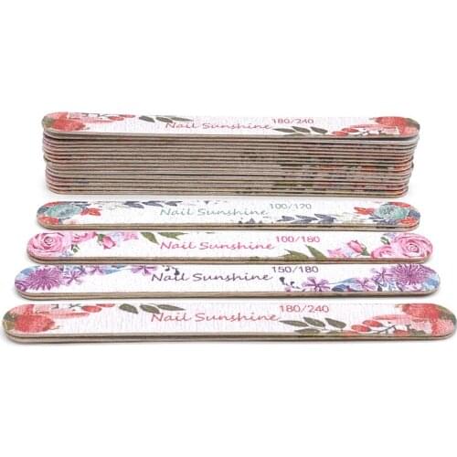 16 Pcs Professional Nail Files Buffing Block Straight Strong Wooden Buffer File 100/120/150/180/240 Manicure Care Nail Art Tools