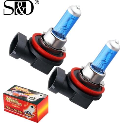 2Pcs H8 H9 H11 55W 12V Super White Halogen Bulbs Fog Lights High Power Car Headlights Lamp Car Light Source parking 6000K auto