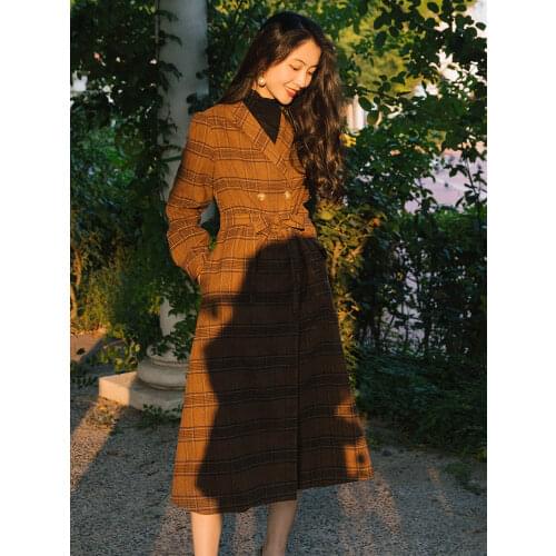 2020 new fashion womens clothing Full Plaid Vintage dresses for women dress
