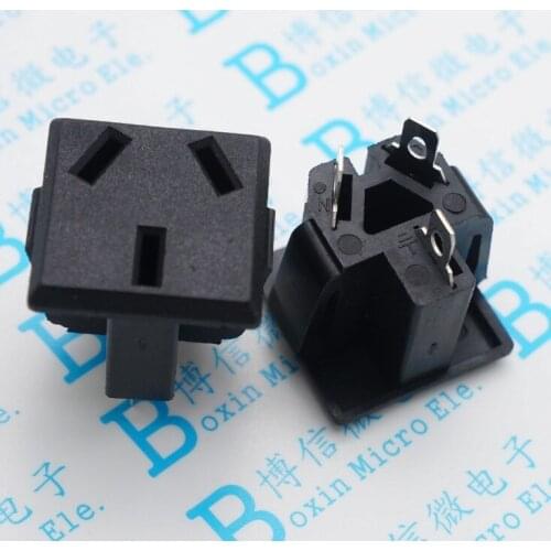 5PCS AC-07 3pin in one AC power socket character male socket international standard