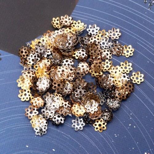 500pcs/lot 7mm Bead Caps For Jewelry Bead Caps End Receptacle Flower Torus DIY Earrings Spaced Apart Jewelry Accessories