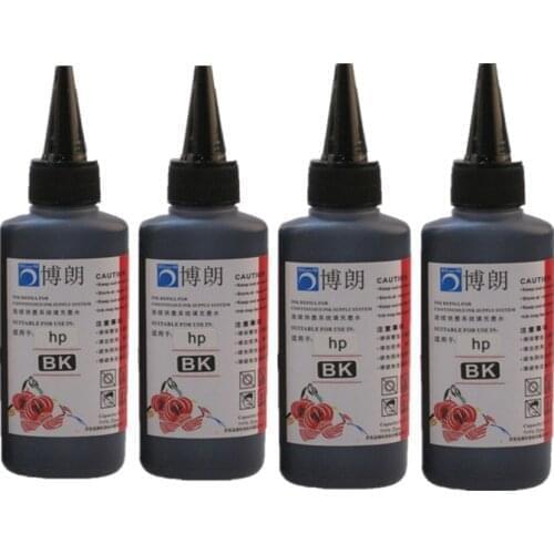 400ml BLACK Universal Refill Ink kit for HP Printer Dye ink all model BK CISS Cartridge Ink tank each bottle 100ml