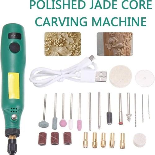 Electric Mini Drill Grinder Tool Kit Rotary Carving Polishing Grinding Machine Adjustable Speed For Jade Jewelry Wood Carving