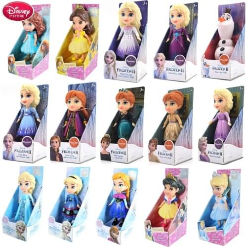 Genuine Disney Frozen 2 Figurine Princess Anna Elsa Belle Ariel Cinderella Action Figures Elza PVC Model Kids Girls Toys Gift