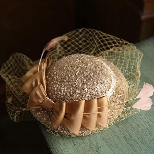 Bridal Chic Headdress Feather Accessories Veil Fascinator Hat kentucky Headwear for Cocktail Wedding Party Church Headpiece