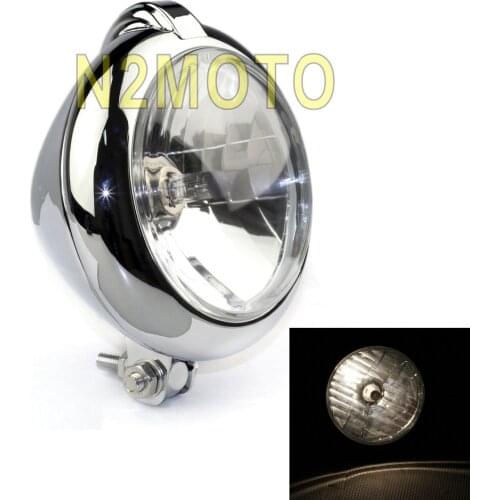 H4 12V 60/55W Motorcycles Custom Headlight HI/LO Lamp Universal for Harley Chopper Bobber Cafe Racer Chrome