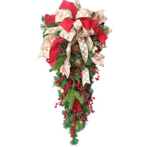 Decorations Upside Down Rattan Simulation Flower Flowers Christmas Bow 60cm Plastic / Cloth Red Fruit Grapes Handmade Bows