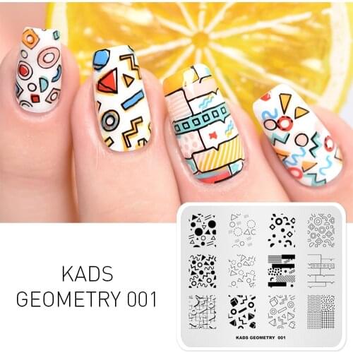 KADS Geometry 001 design Color Nail Art Stamping Stamp Template Image Plates cute Triangle Nail Stamp Plate