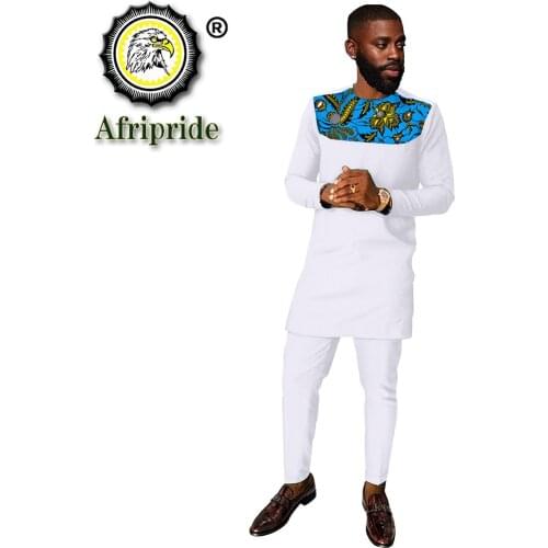 African Dashiki Print Top Pant Set 2 Pieces Outfit Set traditional Clothes Streetwear African Suit Men Africa Clothing S2016033