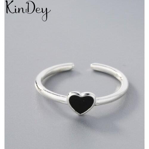 Personality Bohemian Vintage Black Love Heart Rings For Women Men Vintage Rings Gothic Jewelry Valentines Gifts 2021