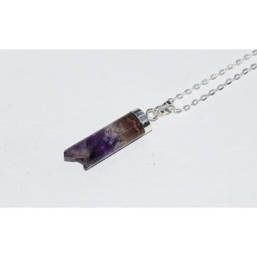 Fashion Jewelry Natural Raw Amethysts Geode Druzy Pendant Necklace 2020 charms Cap Long Purple Crystal Quartz necklace women