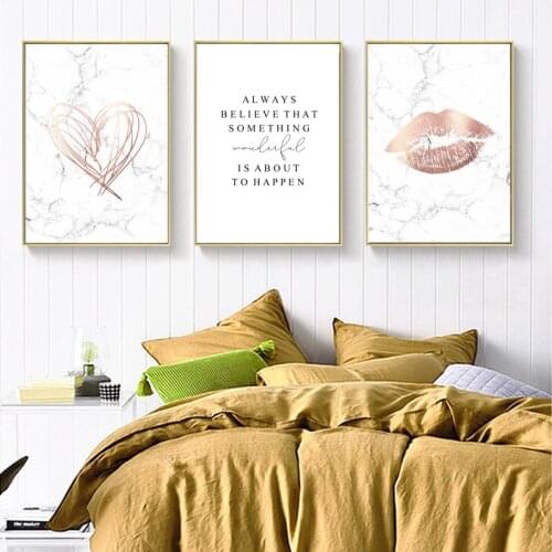 Marble Style Letter Vogue Quadro Wall Art Canvas Painting Nordic Posters And Prints Wall Pictures For Living Kids Room Decor