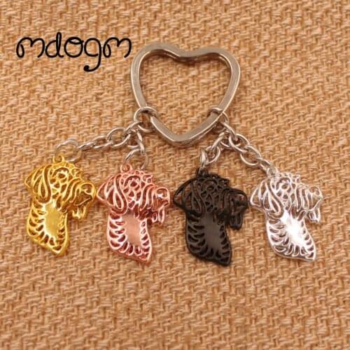German Wirehaired Pointer Dog Animal Gold Silver Plated Metal Pendant Keychain For Bag Car Women Men Girls Jewelry K087