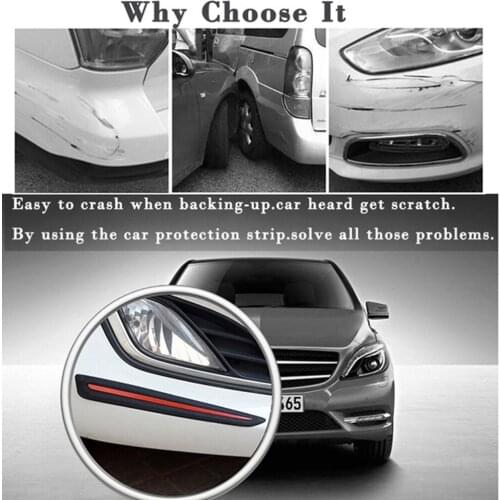 The New 2pcs Car Protectior Strip Sticker Bumper Protection Front Rear Edge Corner Guard Scratch Suv Mpv For Car Auto Accessorie
