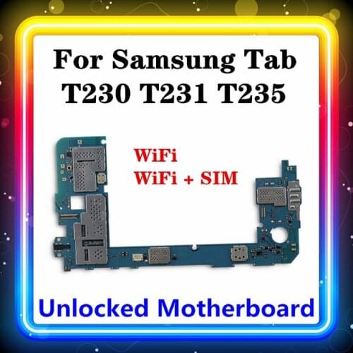 Original For Samsung Galaxy Tab 4 T230 T231 T235 Motherboard WIFI/SIM Version Full Chips Official Android OS Install