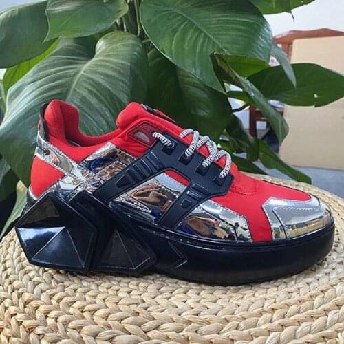 Couple Models Fashion New Mens Casual Shoes Individual Design Flat Shoes Banquet Thick Bottom Vulcanized Shoes Trendy Shoes