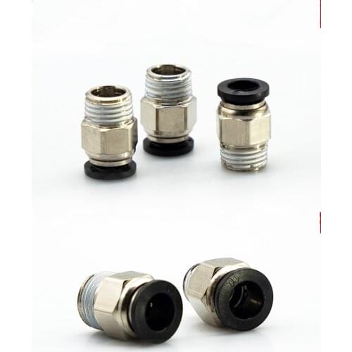 PC4-01 black pneumatic quick joint thread through tracheal 3d printer j-head hot head extruder feeding pipe PC4-M5 PC4-M6 1pcs