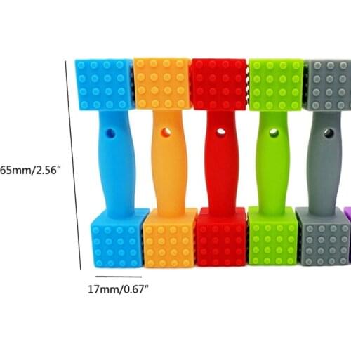 Sensory Chew Necklace, 6 Pack Silicone Chew Pendant Training and Development Toy 63HE