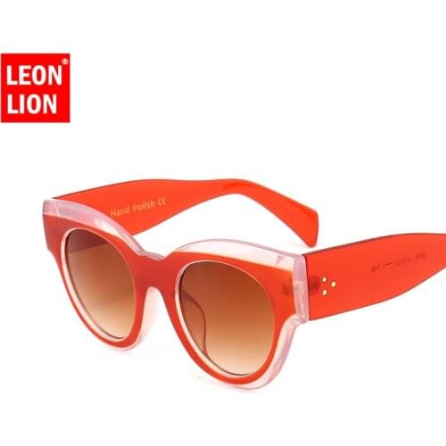 LeonLion 2021 Leopard Cateye Sunglasses Women Fashion Vintage Classic Sun Glasses Shopping Double Color Oculos De Sol Female