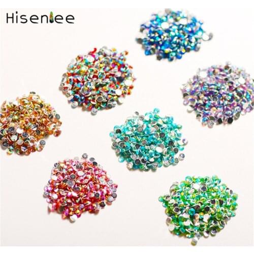 Nail Art Rhinestones 5000Pcs/Pack Acrylic Round Flame Colorful AB Stones For 3D Nails Decoration