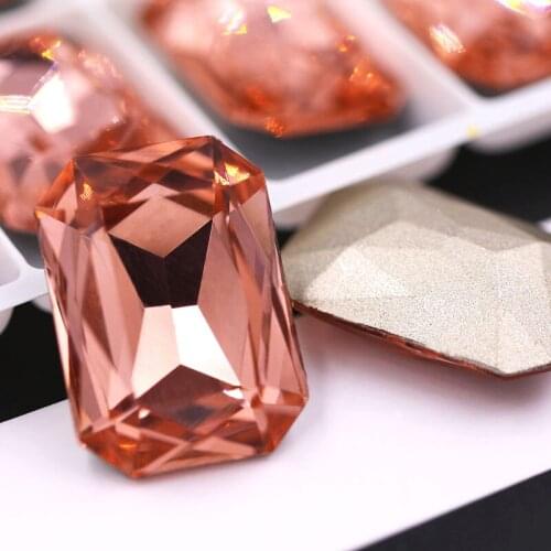 New 10x14mm/13x18mm Water red Rectangular octagonal shape pointback crystal strass glass rhinestones diy clothing Accessories