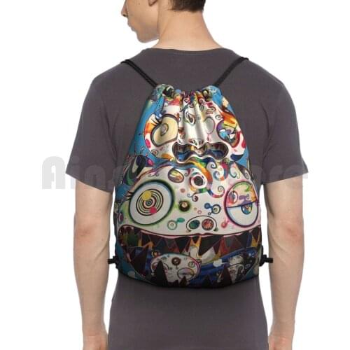 Psycho Backpack Drawstring Bags Gym Bag Waterproof Dark Happy Warm Companion Skull Streetwear Banksy Cool Virgil Abloh
