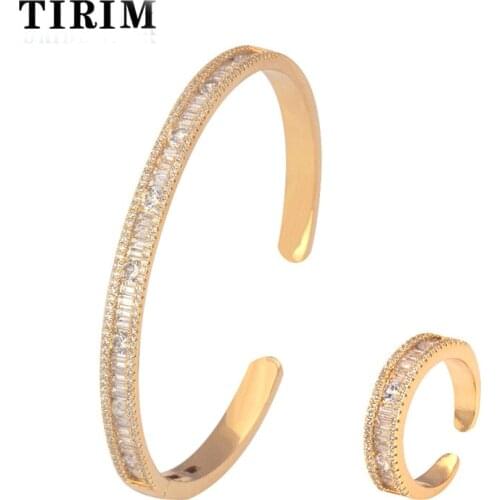 TIRIM Luxury Trendy Bracelet Ring Jewelry Sets for Women Accessories Wedding Cubic Zirconia Crystal Dubai Bridal Bangle Colorful