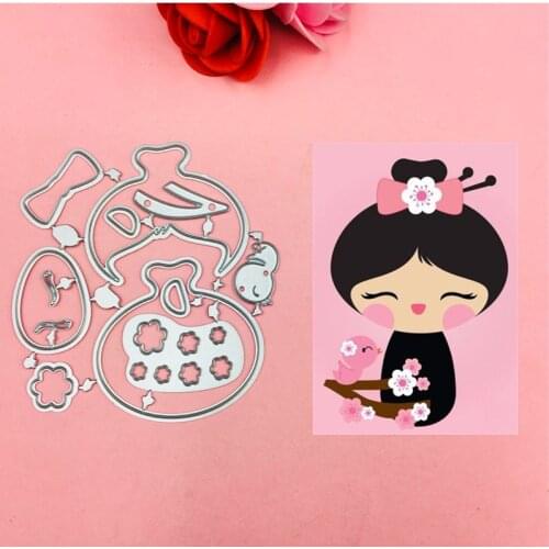 Lovely Flower girl Bow Ear cut dies love heart toy doll Scrapbook card paper craft home decoration embossing stencil cutter