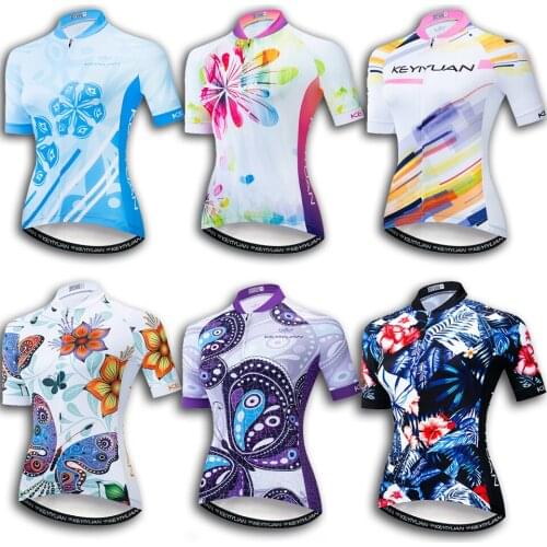KEYIYUAN 2021 Women Cycling Clothes Summer Short Sleeved Reflective Zipper With Pockets And Breathable Maillot Cyclisme Moletom